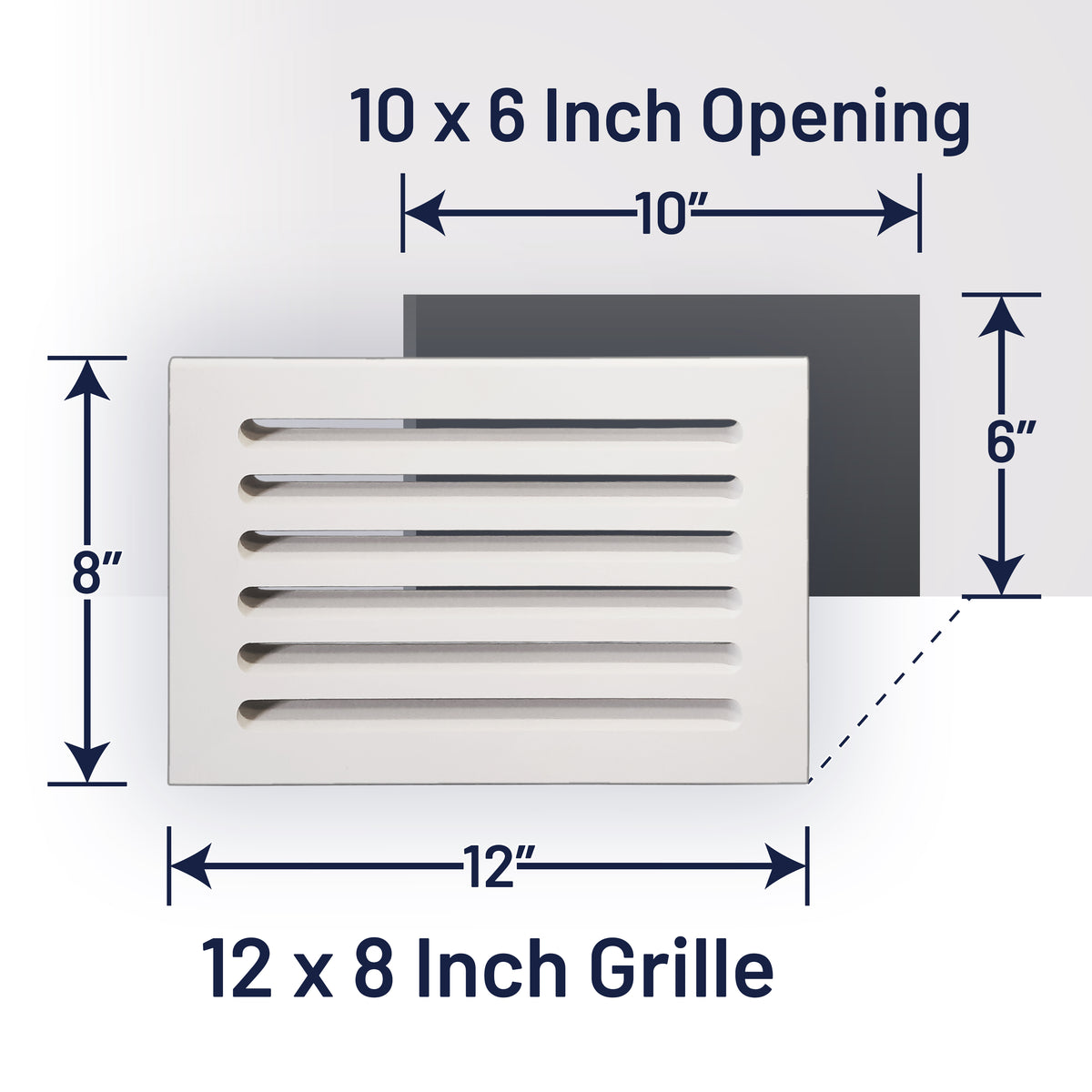 Svalzke 10 x 6" Cold Air Return | Install Kit | 3/4 x 12 x 8" Grill for Floor Level