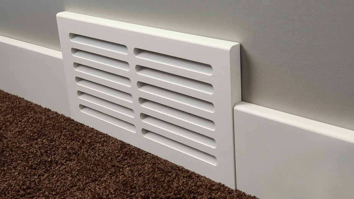 MDF Cold Air Return Vent Cover 14x6" with Install Kit | Paintable Wall Grill 16x8" Floor Level | Svalzke