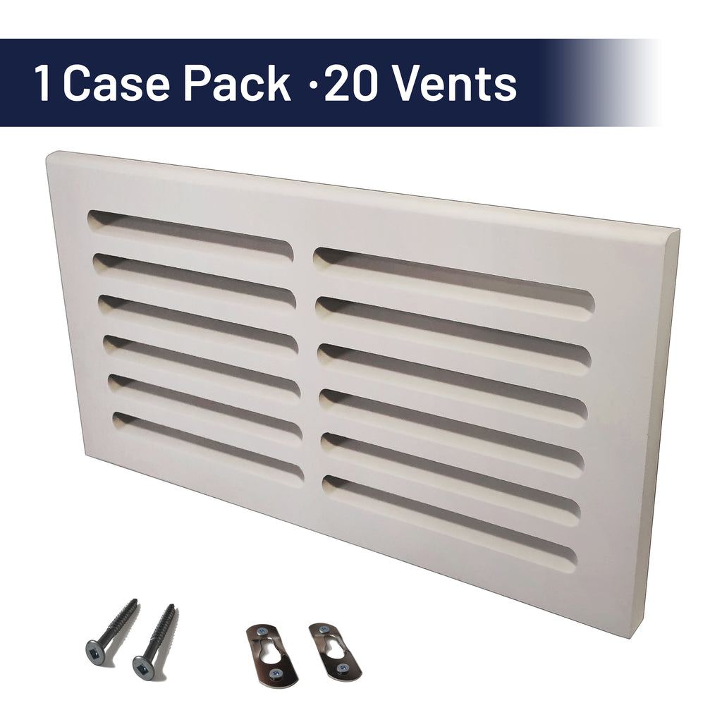 Svalzke 14 x 6" Cold Air Returns | Case Pack of 20 Vents | 3/4 x 16 x 8" Grills for Floor Level