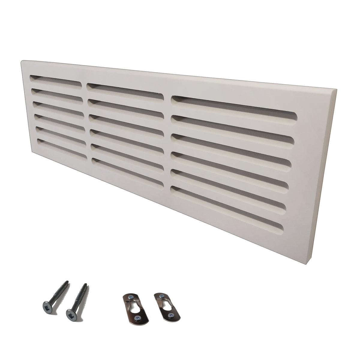 MDF Cold Air Return Vent Cover 24x6" with Install Kit | Paintable Wall Grill 26x8" Floor Level | Svalzke