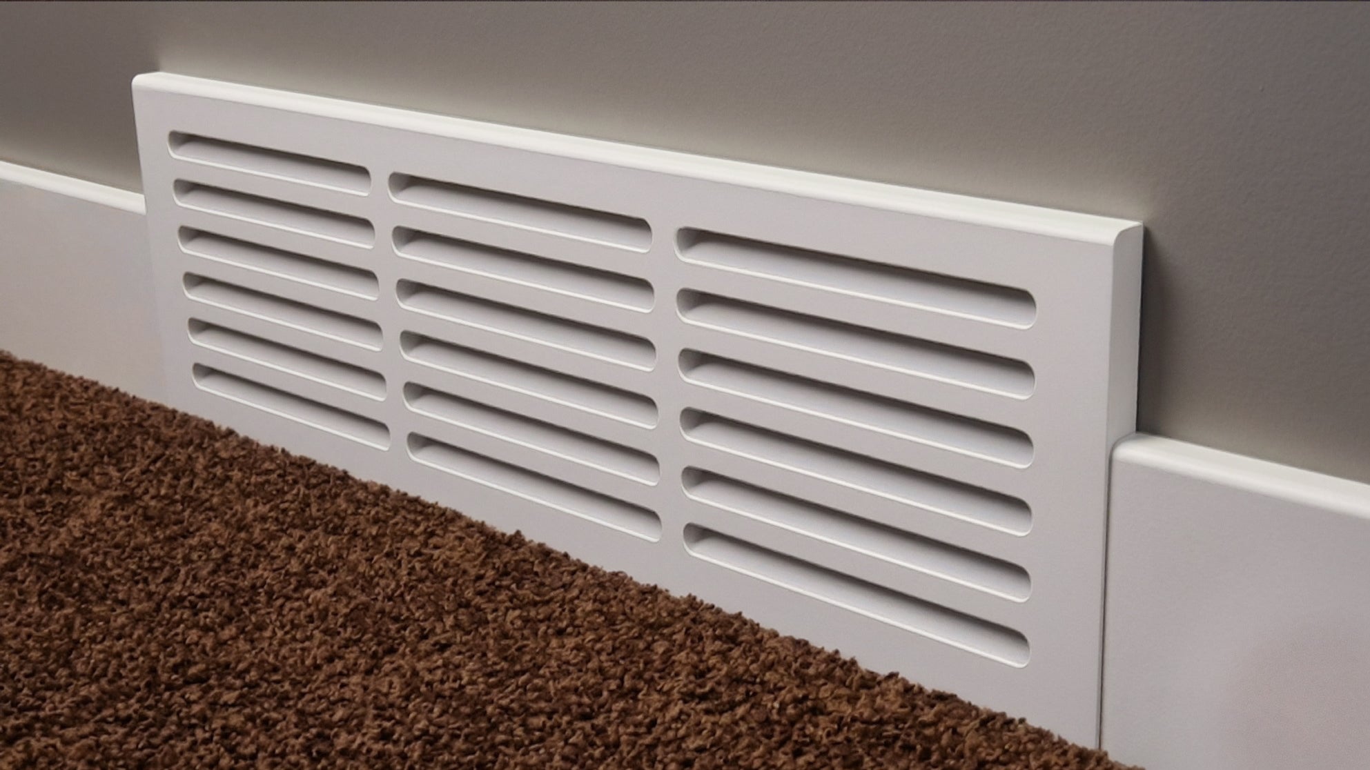 MDF Cold Air Return Vent Cover 24x6" with Install Kit | Paintable Wall Grill 26x8" Floor Level | Svalzke