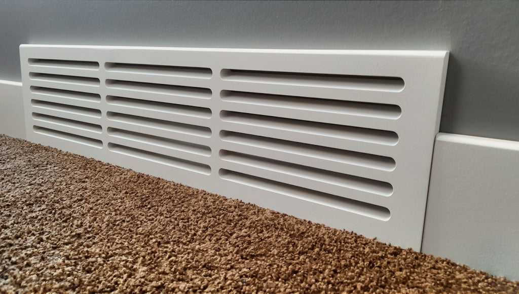 MDF Cold Air Return Vent Cover 30x6" with Install Kit | Paintable Wall Grill 32x8" Floor Level | Svalzke