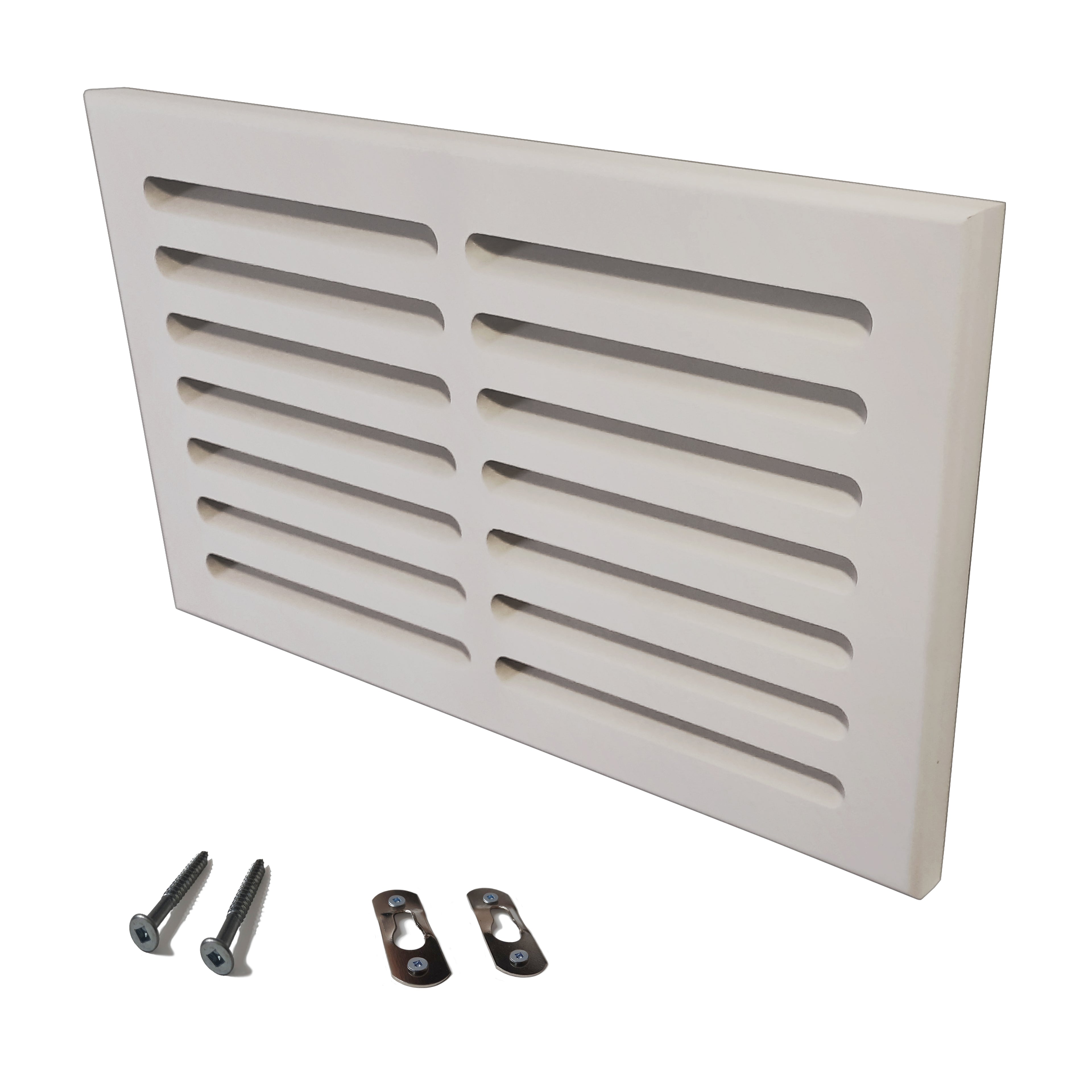 MDF Cold Air Return Vent Cover 14x8" with Install Kit | Paintable Wall Grill 16x10" Mid Wall | Svalzke
