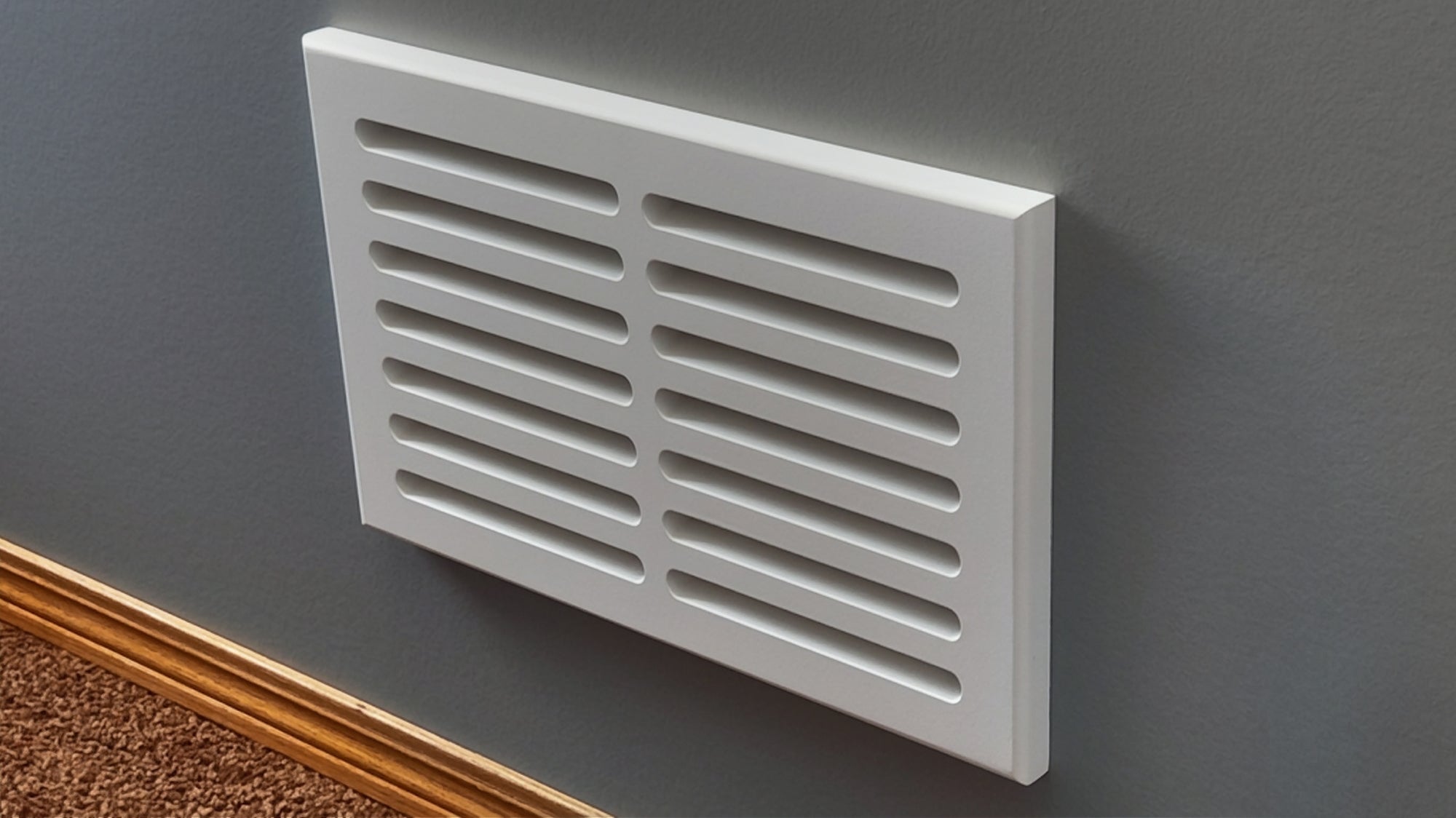 MDF Cold Air Return Vent Cover 14x8" with Install Kit | Paintable Wall Grill 16x10" Mid Wall | Svalzke