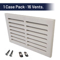 Svalzke 14 x 8" Cold Air Returns | Case Pack of 16 Vents | 3/4 x 16 x 10" Grilles for Mid Wall