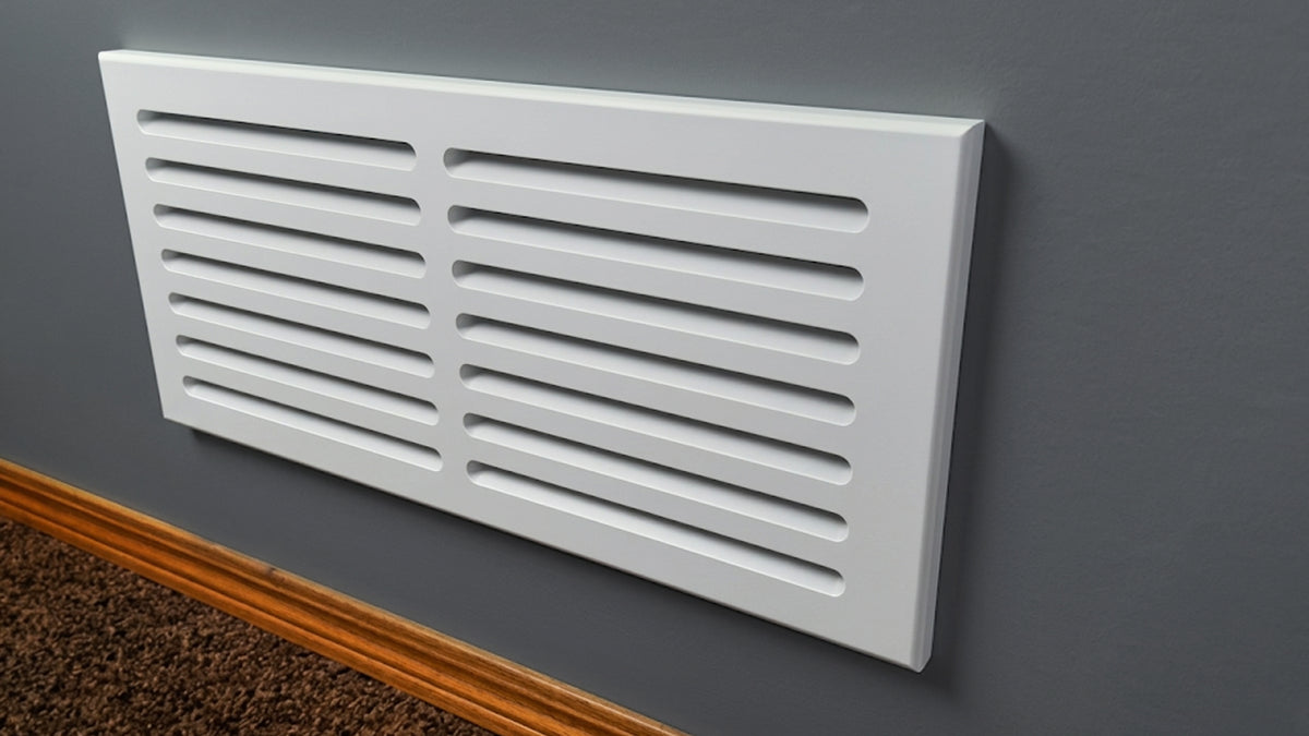 MDF Cold Air Return Vent Cover 20x8" with Install Kit | Paintable Wall Grill 22x10" Mid Wall | Svalzke