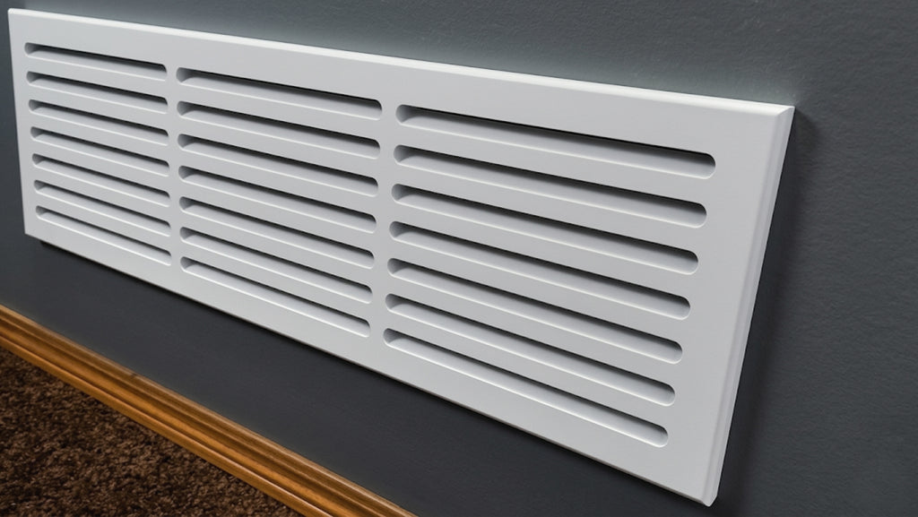 MDF Cold Air Return Vent Cover 30x8" with Install Kit | Paintable Wall Grill 32x10" Mid Wall | Svalzke